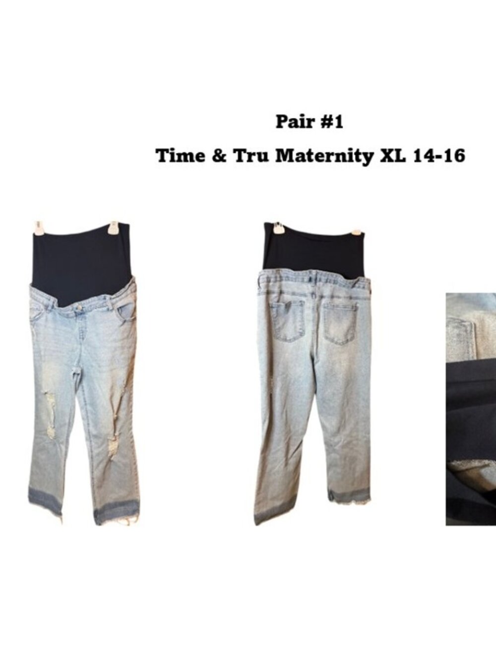 Maternity Jeans Bundle XL | Time & Tru & Hybrid | 3 Pair Lot